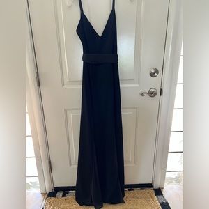 White by Vera Wang Black Crepe Bridesmaid Dress